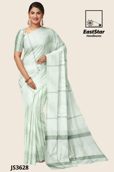 Pastel Mint Green Handloom Silk Saree JS3628