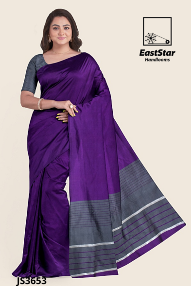 Deep Purple Handloom Silk Saree JS3653