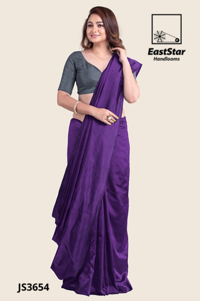 Purple Handloom Silk Saree JS3654