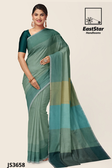Sea Green Handloom Silk Saree JS3658