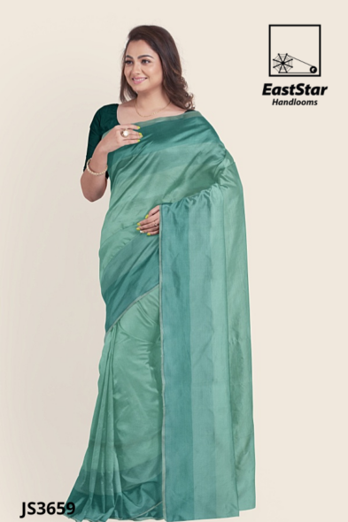 Sea Green Handloom Silk Saree JS3659