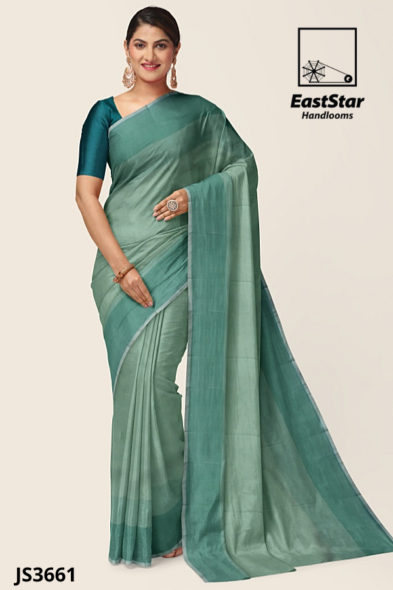 Sea Green Handloom Silk Saree JS3661