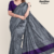 Deep Purple  Gray Handloom Silk Saree JS3664