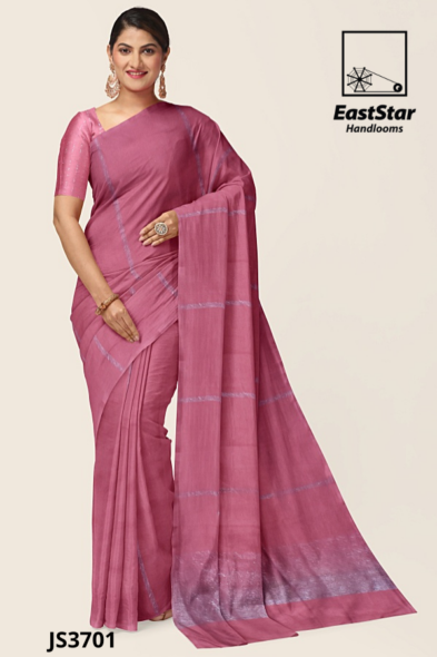 Mauve Pink Handloom Silk Saree JS3701