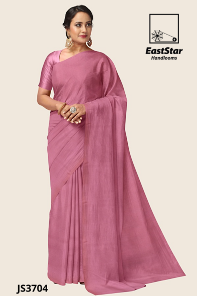 Mauve Pink Handloom Silk Saree JS3704
