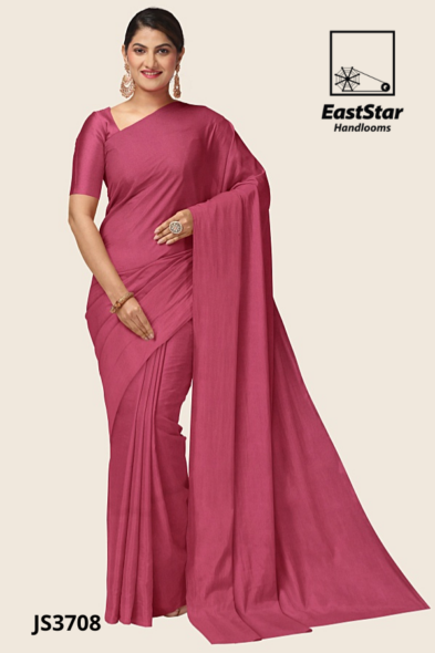 Deep Rose Handloom Silk Saree JS3708