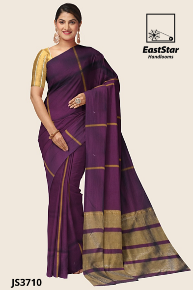 Deep Magenta Handloom Silk Saree JS3710