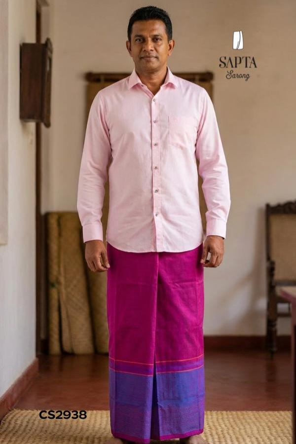 Pink Magenta Handloom Sapta Cotton Sarong CS2938 Pink Magenta Handloom Sapta Cotton Sarong CS2938