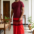 Red Handloom Sapta Cotton Sarong CS2939