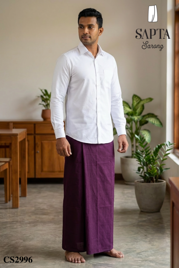 Plum Wine  Handloom SAPTA Sarong CS2996