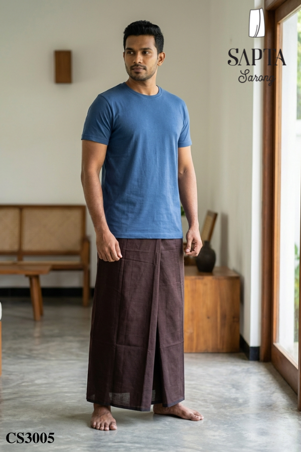 Dark Brown Handloom SAPTA Sarong CS3005