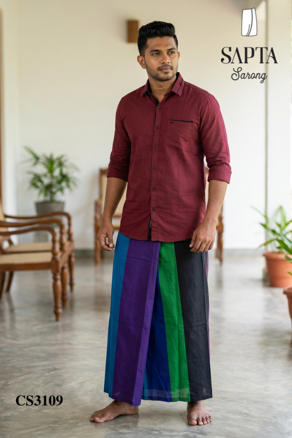 Colorful SAPTA Handloom Cotton Sarong CS3109