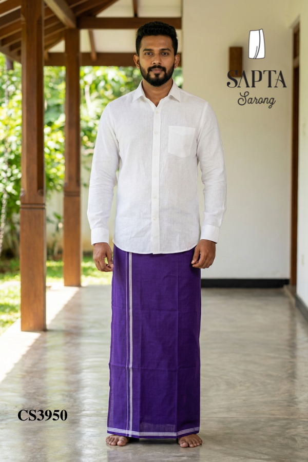 Purple  SAPTA Handloom Cotton Sarong CS3950