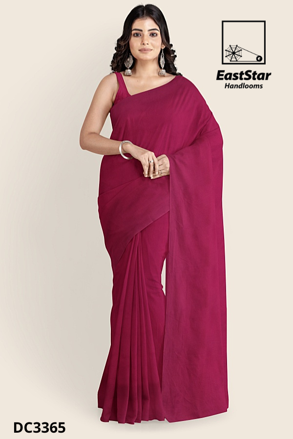 Magenta Handloom Cotton Saree DC3365