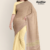 Pastel Yellow Taupe Handloom Cotton Saree DC3541