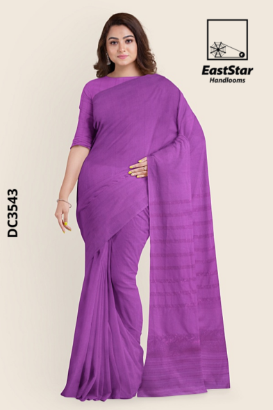 Pinkish Purple Handloom Cotton Saree DC3543