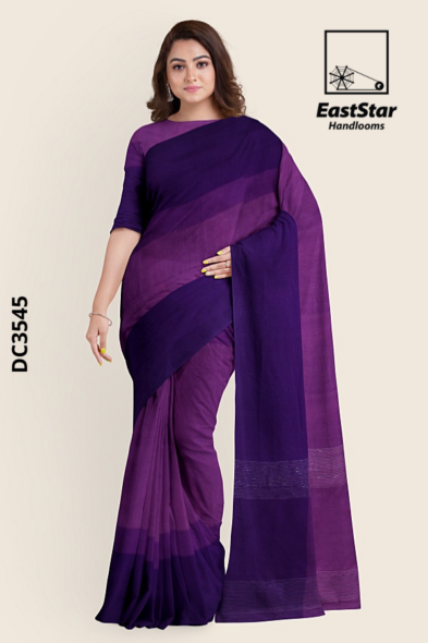 Deep violet & Purple Handloom Silk Cotton saree DC3545
