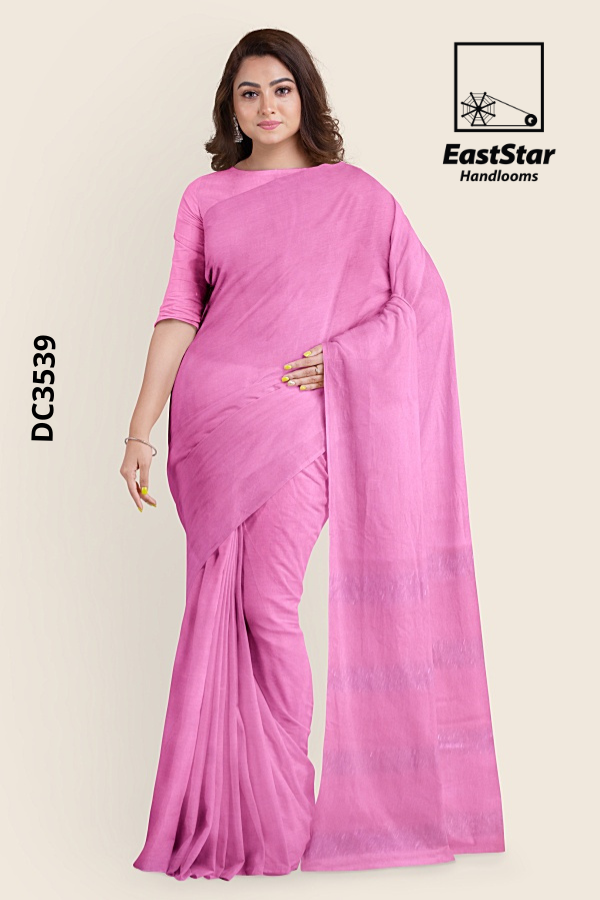 Light Pink Handloom Cotton Saree DC3539 Light Pink Handloom Cotton Saree DC3539