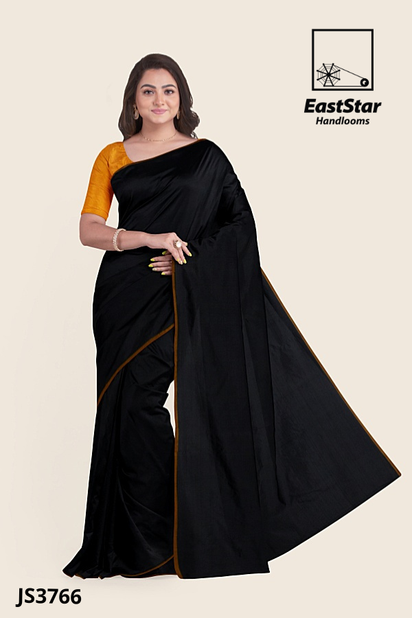 Black Handloom Silk Saree JS3766
