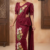 Maroon Handloom Embroidery Cotton Saree EMC2150
