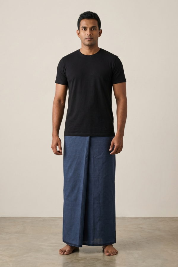 Gray blue SAPTHA Handloom Sarong CS2999