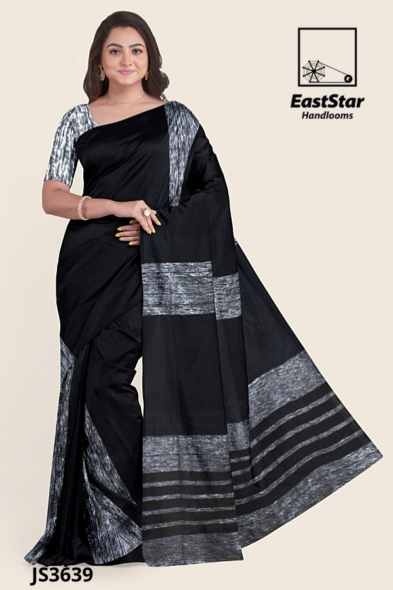 Black Handloom Silk Saree JS3639