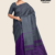 Deep Gray Purple Handloom Silk Saree JS3682