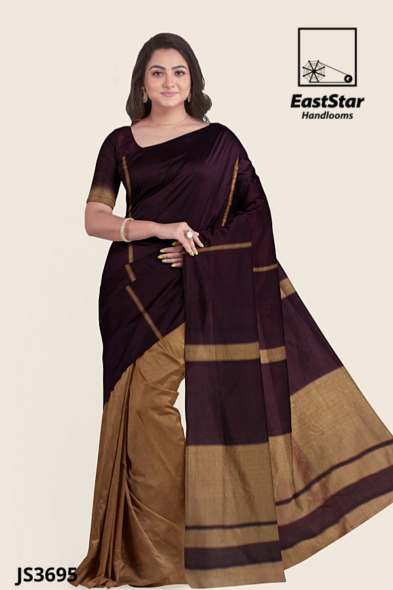 Maroon Handloom Silk Saree JS3695