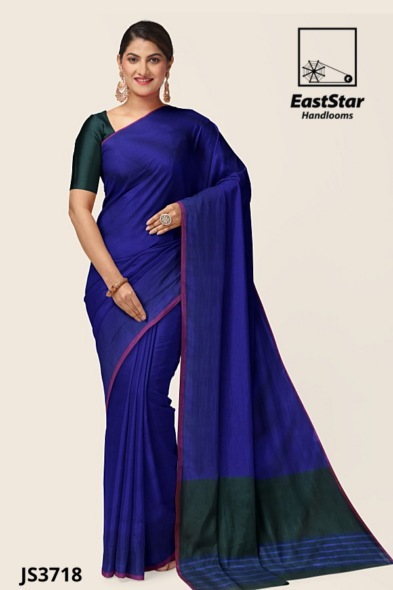 Royal Blue Handloom Silk Saree JS3718