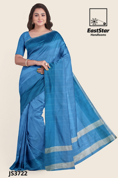 Blue Handloom Silk Saree JS3722