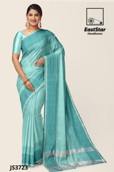 Teal Handloom Silk Saree JS3723