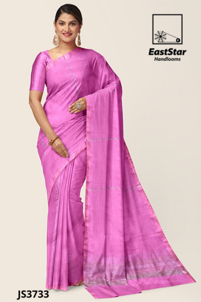 Bright Pink Handloom Silk Saree JS3733