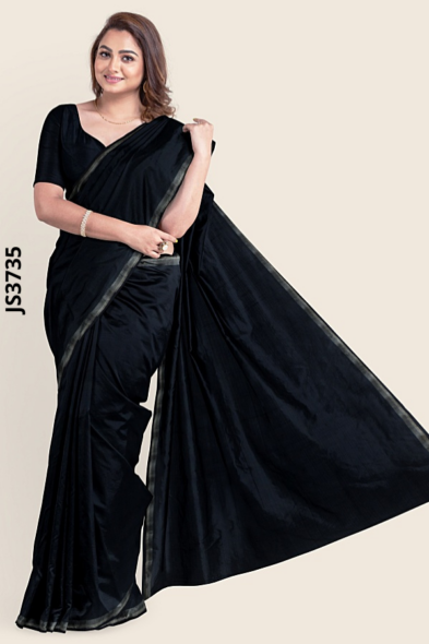 Black Handloom Silk Saree JS3735