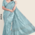 Ice Blue  loom HandSilk Saree JS3744