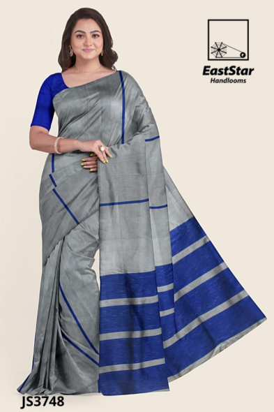 Grey Handloom Silk Saree JS3748