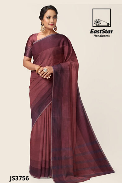 Burgundy Handloom Silk Saree JS3756