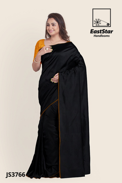 Black Handloom Silk Saree JS3766