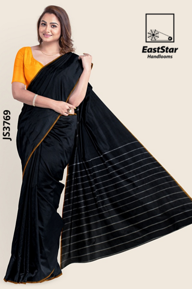 Black  Handloom Silk Saree JS3769
