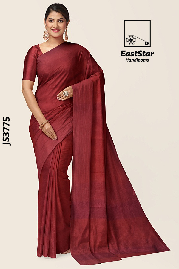 Marron Handloom Silk Saree JS3775