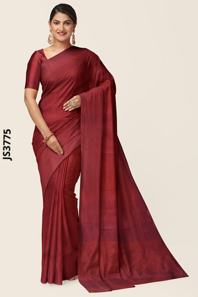 Marron Handloom Silk Saree JS3775