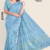 ICE Sky blue Handloom Silk Saree JS3796