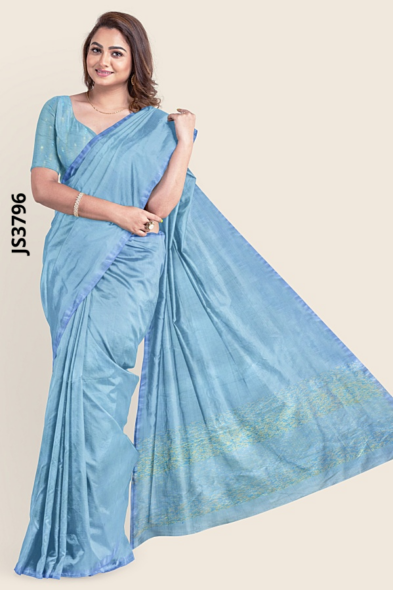 ICE Sky blue Handloom Silk Saree JS3796