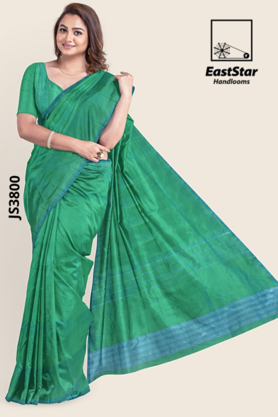 Green Handloom Silk Saree JS3800