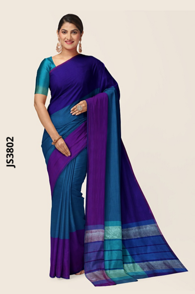 Multi Colour Handloom Silk Saree JS3802