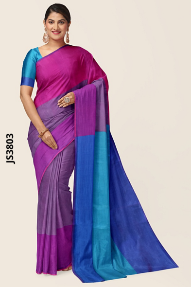Magenta teal Handloom Silk Saree JS3803