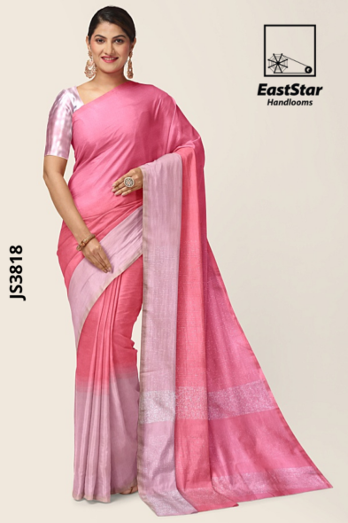 Pink Ombre Handloom Silk Saree JS3818