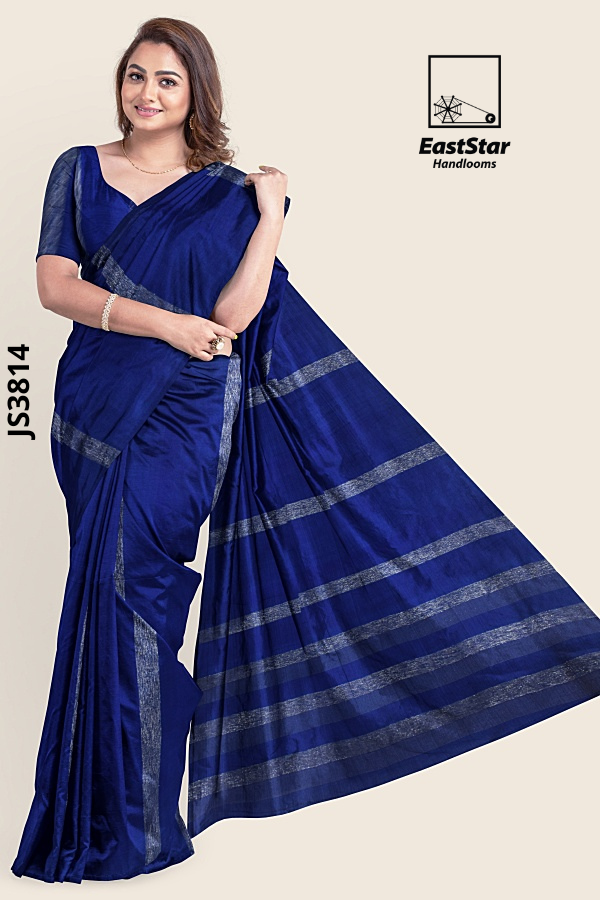 Royal  Blue Handloom Silk Saree JS3814