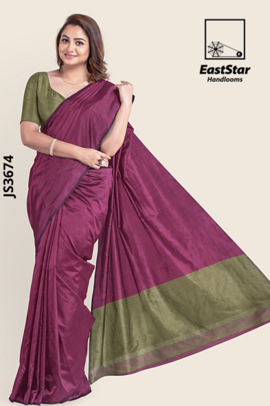 boysenberry Handloom Silk Saree JS3674