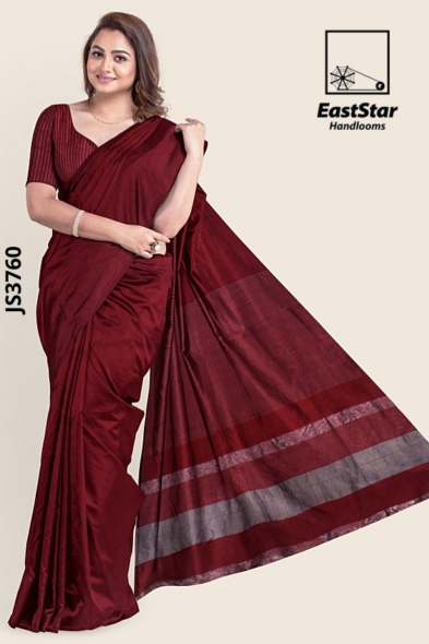 Red Handloom Silk Saree JS3760