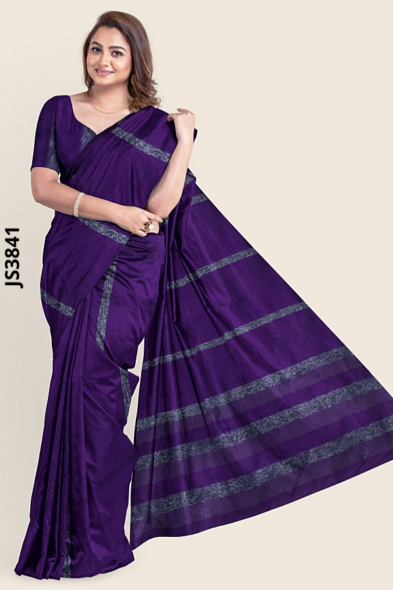 Purple  Handloom Silk Saree JS3841
